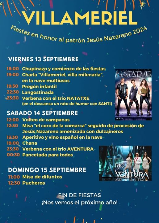 Fiestas patronales en honor a Jesús Nazareno 2024 Villameriel